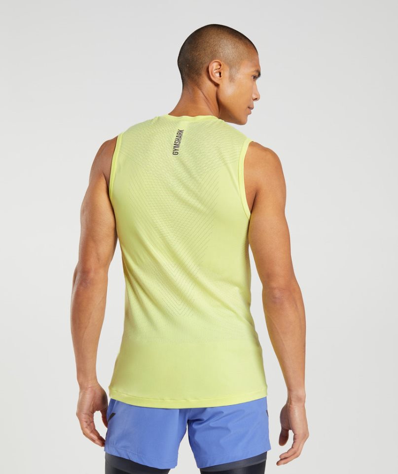 Men's Gymshark Apex Seamless Tanks Yellow | NZ 7HVWSJ